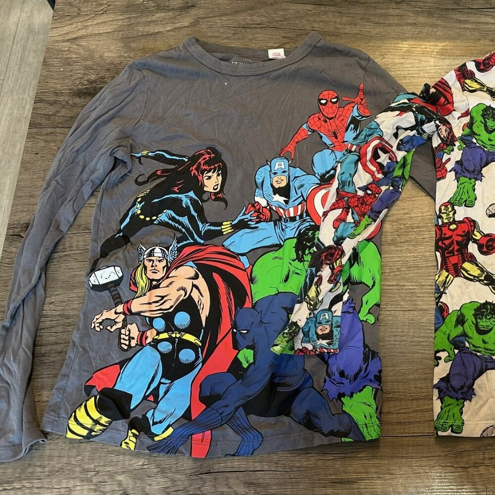 LOT OF 4 Boys Long Sleeve Marvel Shirts Size 8/10